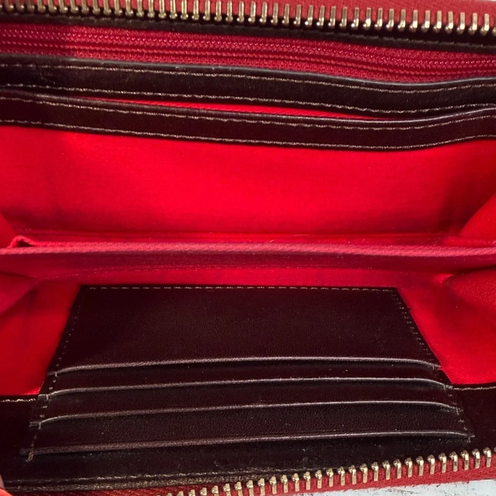 Dooney & Bourke Black Leather Wallet with Red Trim - Picture 5 of 11
